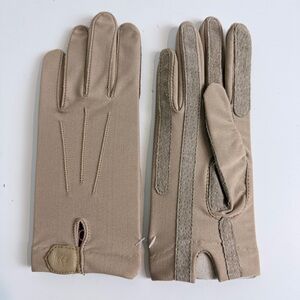 Isotoner Beige Women's Gloves Leather Trim NWT OS